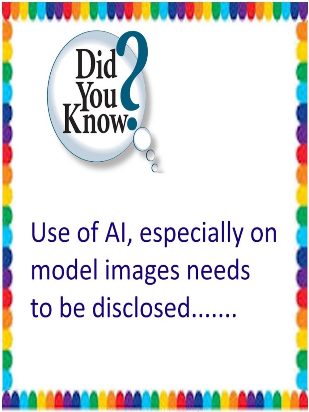 AI Technology Usage Needs To Be Disclosed.....More to come